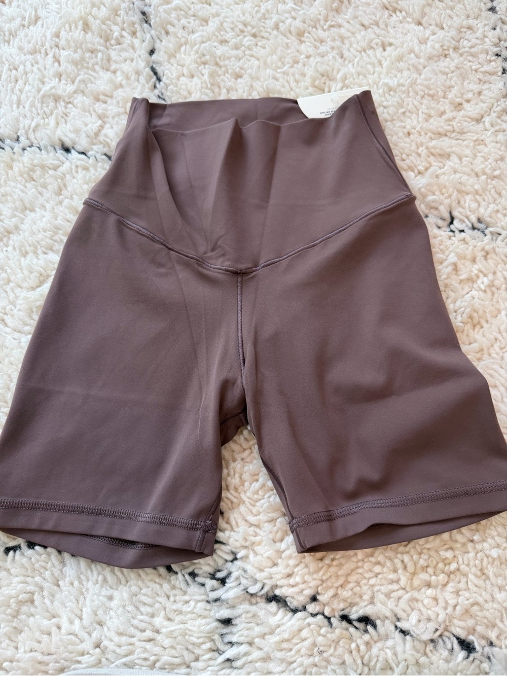 Offline by Aerie High-Waist Women’s Bike Shorts in Dusty Plum/Brown Small